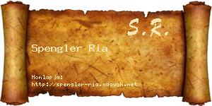 Spengler Ria névjegykártya